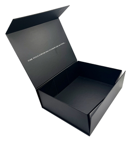 Kotak Kado Lipat Magnetik Kertas Karton Hitam Mewah Custom untuk Pakaian dengan Tutup Magnetik - Product Image 6