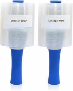 Industrial Clear Stretch Film 5"×1000ft, 2 Pack Hand Stretch <b>Wrap</b> with Handle, Heavy Duty <b>Plastic</b> <b>Wrap</b> for Moving and Packaging - Product Image 5