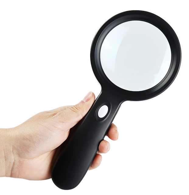 New Handheld Magnifier HD 90mm 10X Glass Lens for Elderly Reading Book Newspaper Student Repair Optimal Magnification
