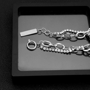 Pulsera de Cadena Geométrica de Doble Capa de Diseño Exclusivo y Popular, Pulseras Unisex de Acero de Titanio Personalizadas, Joyería de Moda - Product Image 5