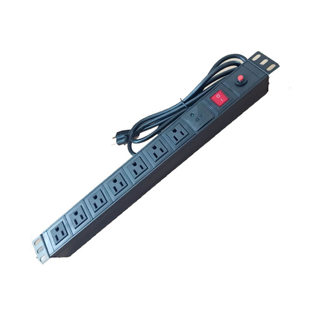 Germany Socket 8-Way Power Distribution Unit (PDU) with 6 AC Outlets C13 Server PDU Rack Mount 13A Rated Current