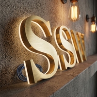 Lettres en relief 3D en acier inoxydable modernes rétroéclairées personnalisées, enseigne de magasin LED pour usage extérieur et intérieur, à intensité variable, CRI élevé 80 4100K