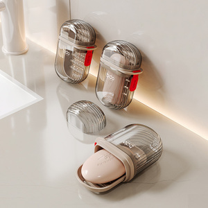 Portasapone Trasparente in Plastica, Contenitore Portatile Impermeabile per Sapone, per Bagno e Campeggio - Product Image 2