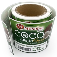 Étiquettes autocollantes personnalisées vertes pour pots alimentaires, pour les emballages de collations à base de noix de coco et d'aliments en supermarché
