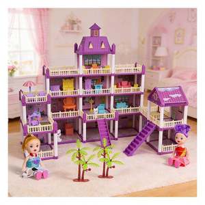 Casa de Muñecas de Plástico para Niños con Dormitorio, Cocina y Baño, Juguete Unisex para Niños, Regalo - Product Image 1