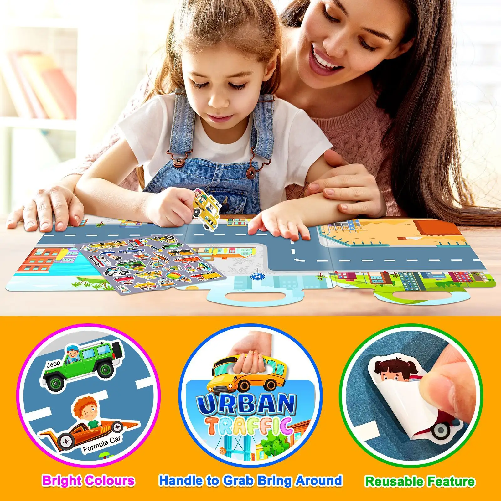 Cross-Border Quiet Busy Jelly Books Transportation Early Education Baby Puzzle Children Diy Toys Reusable Kids Sticker Book