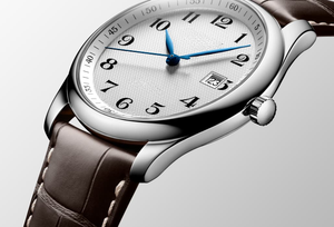 Elegante Reloj de Cuarzo Redondo de Acero Inoxidable para Hombre con Correa de Cuero Genuino, Visualización de Fecha, Esfera de 39 mm, Cristal de Zafiro Longinesing - Product Image 2
