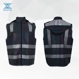 LX Hot Sale High Visibility Security Reflective Safety Vest Grey Hi Vis Reflective Vest