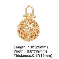 ASJEWELRY Plaqué Or Souhaitant Boules Creux Coeur Harmonie Carillon Ange Bola Collier Pendentifs pour Grossesse 2506 Pdtb407