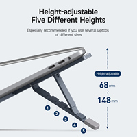 Nouveau support de refroidissement pliable en alliage d'aluminium pour ordinateur portable, tablette de bureau, support d'écriture portable, 2023