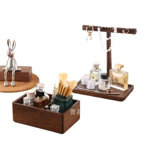 Wooden desktop perfume holder, <b>dressing</b> <b>table</b> jewelry display rack, jewelry and cosmetics <b>storage</b> box, key organizer - Product Image 1
