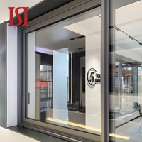 Système d'étanchéité double de marque supérieure Fenêtre coulissante moderne Isolation thermique en verre d'aluminium pour villas Cadre extérieur en alliage d'aluminium