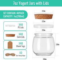 7 oz stoples kaca Yogurt puding wadah kaca nikmat stoples madu 7 oz kaca kecil stoples dengan PE tutup untuk hadiah DIY rempah-rempah