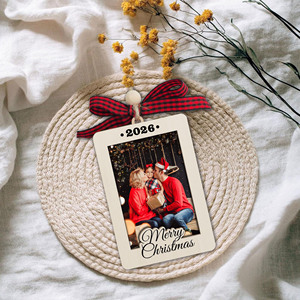 Cadre d'ornement de <span class=keywords><strong>Noël</strong></span> en bois personnalisé vintage, souvenir suspendu unique pour couples, mamans, papas, nouveau-nés, filles et garçons - Product Image 4