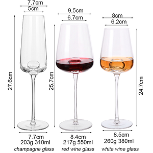 Copas de Vino Tinto Blancas de Cristal sin Plomo Hechas a Mano de Lujo para Fiestas con Logotipo Personalizado Samyo, Aptas para Lavavajillas - Product Image 3