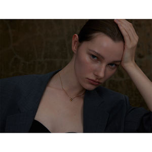 Collier pendentif en acier inoxydable exquis JINYOU 4096 avec zircon en forme de cœur, amour, tu es aimé, souhaits, porte-bonheur, pour femmes, bijoux de mode, cadeau - Product Image 5