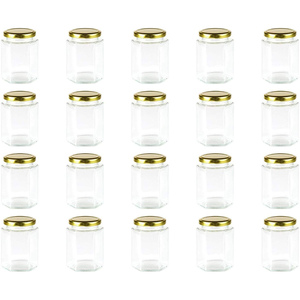 Frasco de almacenamiento de vidrio de gelatina de miel de mermelada transparente redonda de grado alimenticio de 25ml a 1000ml con tapa hermética de metal - Product Image 1