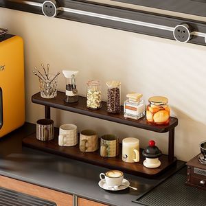 Multi Tiered Desktop Shelf 3 Floors Standing Type Rectangle Aluminum Stackable Storage Rack For Kitchen <b>Teacups</b> Tea <b>Sets</b> Water - Product Image 5