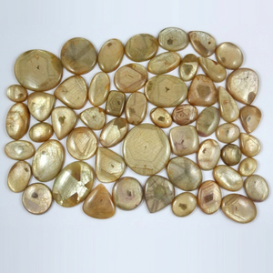 2026 Atractiva Gema de Cristal de Zafiro Amarillo Natural, Piedra Suelta Pulida Lisa con Varias Formas y Tamaños, Cabujón - Product Image 1