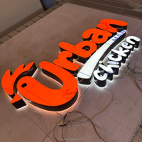 Letrero Luminoso 3D Personalizado con Letras de Canal Iluminadas, Letras de Resina Acrílica con Luz Frontal LED, Logotipo de Pared para Restaurante, Tienda de Comida Rápida, Letrero Publicitario