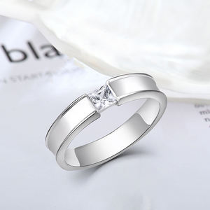 Antique 925 Sterling Silver Square CZ Custom Diamond <strong>Moissanite</strong> Stone Design <strong>Ring</strong> for <strong>Men</strong> Women for Wedding Party Fine Jewelry - Product Image 3