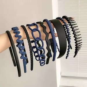 Lot de 9 <span class=keywords><strong>serre</strong></span>-têtes en plastique noir pour filles, accessoires pour cheveux pour femmes, <span class=keywords><strong>serre</strong></span>-tête en <span class=keywords><strong>zigzag</strong></span>, peigne-<span class=keywords><strong>serre</strong></span>-tête avec dents - Product Image 5
