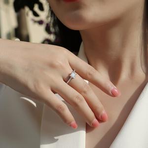 แหวนเงินแท้ 925 คุณภาพสูง 13133 แบบโซลิแตร์ สำหรับงานแต่งงาน แหวนสัญญา แหวนหรูหรา เครื่องประดับใหม่ แหวนมอสซาไนต์ - Product Image 6