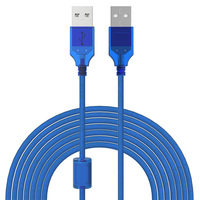 Kabel Data Printer USB 2.0 A Male ke USB B Male Transparan Biru, Layanan OEM Harga Grosir, Panjang 6ft