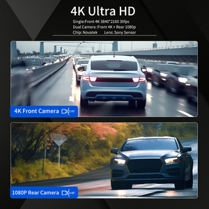 Caméra de tableau de bord 4K GPS intégré, caméra de tableau de bord WiFi pour voitures 30fps Dash Cam avant et arrière avec application, écran IPS 2.86 ", vision nocturne, WDR - Product Image 3