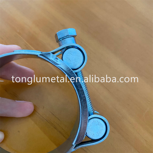 Penjepit selang t-baut kustom tugas berat klem tabung dapat diatur baja tahan karat 304 atau penjepit besi berlapis seng - Product Image 3
