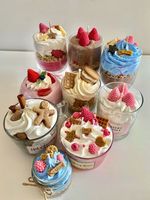 Bougie parfumée artisanale en cire de soja et de paraffine, en forme de bol de céréales, dessert simulé, crème glacée, donut au cidre de pomme, gâteau de luxe, pots fantaisie