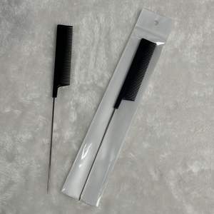 Vendita calda pettine per capelli Tinting a spillo pettine a coda di ratto in acciaio con coda di topo in fibra di carbonio pettini per presa in giro resistenti al calore - Product Image 2