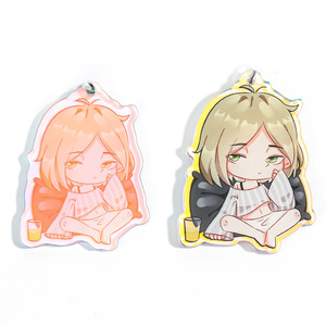 Vograce Cartoon Anime Oem Logo Benutzer definierte bunte Regenbogen Acryl Schlüssel bund Druck Trans panre Clear Hologramm Schlüssel anhänger Kostenlose Probe - Product Image 3