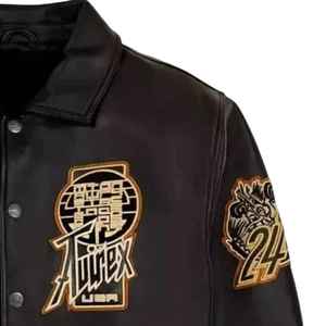 جاكيت جلد Avirex احترافي عالي الجودة بتصميم مخصص للدراجات النارية ، جاكيت جاكيت جلد مزدوج التنين - Product Image 3