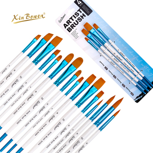 Xin Bowen HB-3439 Ensemble de 4 pinceaux de qualité en nylon avec manche en bois de <span class=keywords><strong>bouleau</strong></span> pour artistes, peinture acrylique, huile, aquarelle, pigment - Product Image 2