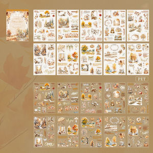 20 autocollants imprimés par paquet, série Invitation Automne, grands autocollants découpés, auto-adhésifs, vernis brillant, PET+Papier - Product Image 5