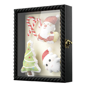 Grande boîte <span class=keywords><strong>à</strong></span> souvenirs en bois écologique faite <span class=keywords><strong>à</strong></span> la main avec cadre, logo personnalisé, pour hommage commémoratif, 10 points adhésifs DIY, pour table ou mur - Product Image 1