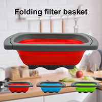 Nouveau panier égouttoir pliable multifonctionnel pour évier de cuisine, réutilisable, compatible four et lave-vaisselle, pour fruits et légumes