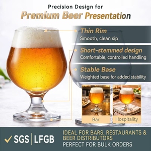 Premium 250ml Lead-Free High-Transparency Tulip <strong>Glass</strong> Beer Mug BPA Free Dishwasher Safe for Craft Beer Tasting Home Gatherings - Product Image 2