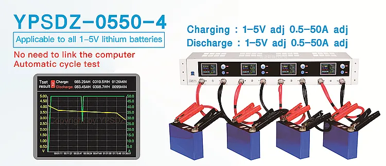 YPSDZ-0550-4 5v50a 4 Channel High-precision Rechargeable Lithium Battery Capacity Tester Equalizer 18650 Battery Tester