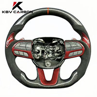 Volant sport à 3 branches en fibre de carbone personnalisable KBV pour Dodge Challenger Hellcat SRT RT Grip