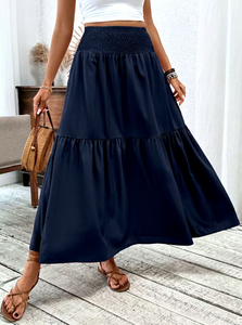 Jupe longue plissée fluide taille haute élastique à imprimé floral vintage style bohème pour <span class=keywords><strong>femme</strong></span> – Collection Automne 2026 - Product Image 6