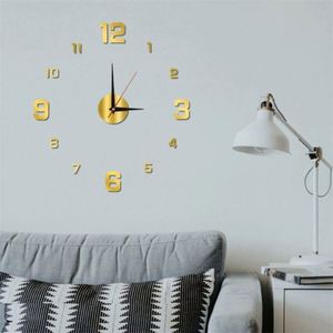 Horloge de sol analogique 3D lumineuse sans cadre en acrylique, autocollants silencieux DIY pour sol, décoration murale silencieuse pour salon, chambre, bureau, quartz - Product Image 6