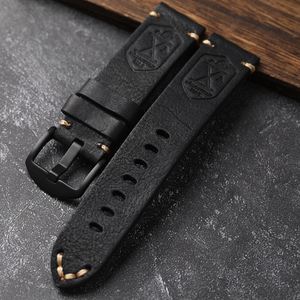 יוקרה בעבודת יד רטרו cowhide עור רצועת רצועה 21 מ "מ 22 מ" מ 23 מ "מ - Product Image 5