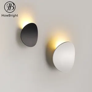 Indoor back light wall modern for home hotel bedside decoration wall sconces LED black white wall lamp