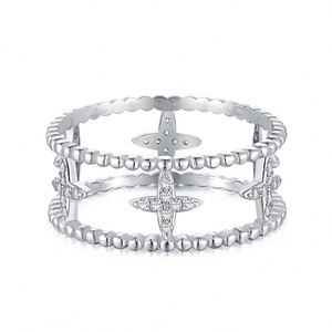 Anillos de Plata de Ley 925 Dylam al por Mayor, Anillo de Promesa con Incrustaciones de Monedas, Bonitos Anillos de Esmalte con Cuentas de Arcoíris para Mujer - Product Image 1