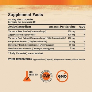 Private Label Turmeric Root Capsules Support Joint Health Support <b>Liver</b> Detox Promote Digestion Capsules - Product Image 2