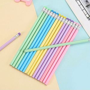 Stylish Promotional Multicolored HB Pencils Customizable Logo Triangular <b>Plastic</b> Pen <b>Barrels</b> Free Design Renderings Set School - Product Image 1