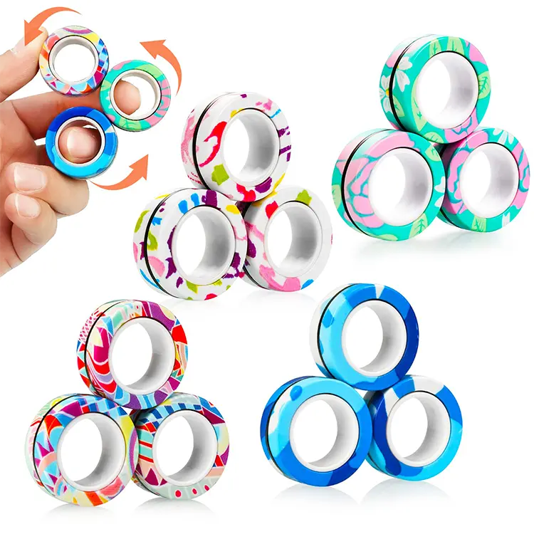 Decompression Toys Magnetic Ring Finger Fidget Magnetic Spinner for Children Adult