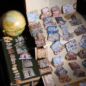 10 tờ mỗi gói nhãn dán thẻ cứng gói bí mật trong loạt hành lý Cẩm Nang Du lịch Retro chạm đáy 6 loại - Product Image 2